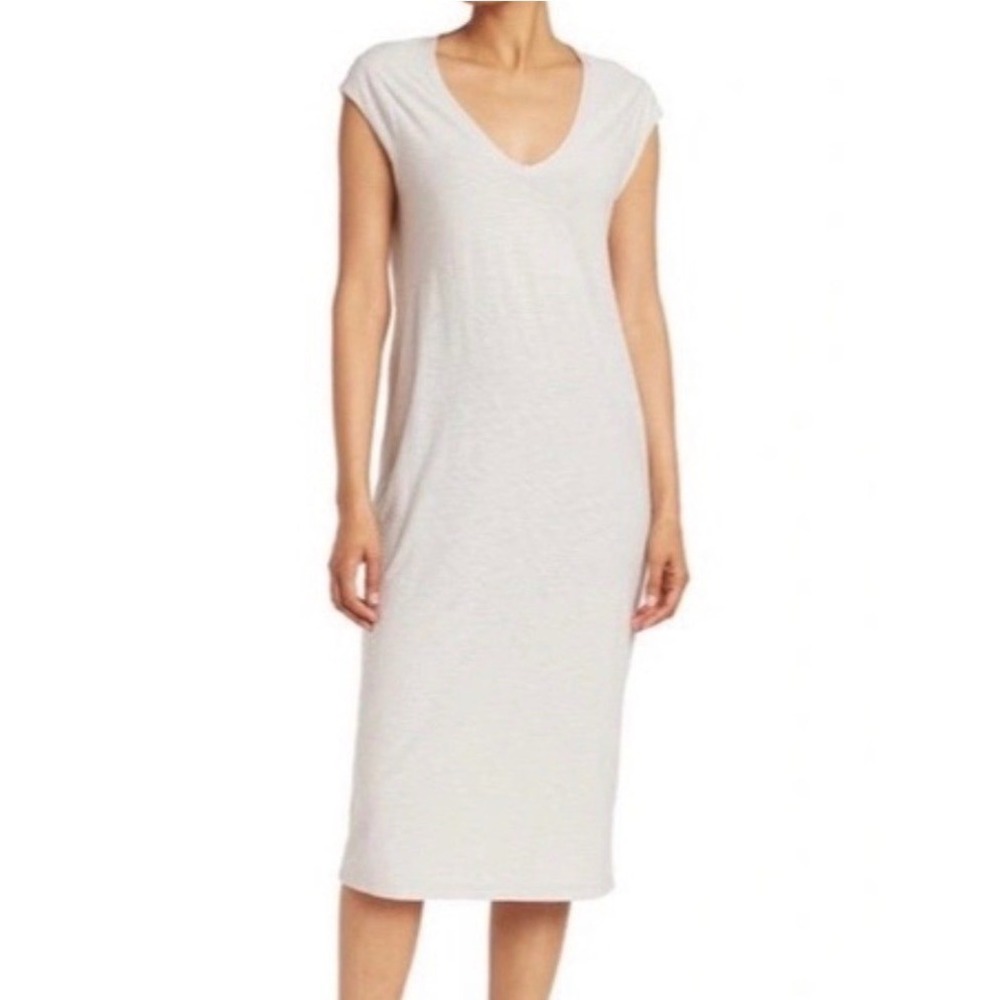 STANDARD‎ JAMES PERSE Women's Gray Sleeveless V Neck Midi Dress Size 1